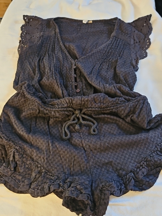 Rip Curl Pants - Rip Curl Crochet Lace Romper Made In India